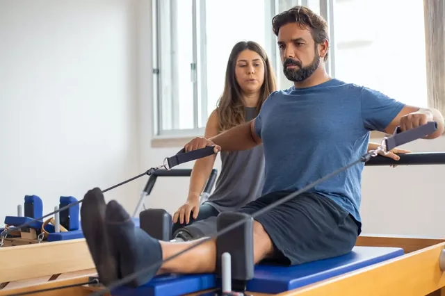 A supervised exercise session in a physiotherapy setting